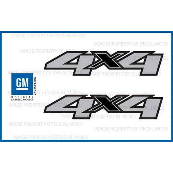 GMC Sierra 4x4 decals stickers - F (2007-2013) bed side 1500 2500 3500 HD (set of 2)