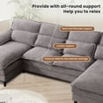thumbnail image 4 of JONPONY107.5" Modular Sectional Sofa with Double Cushion Sleeper Chaise,Modern Terry Cloth Fbric sofa with Waist Pillows for Apartment,Small space,Light Grey, 4 of 9