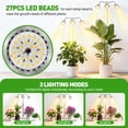 thumbnail image 4 of Fyniora 3-Heads Grow Lights for Indoor Plants, Full Spectrum Plant Growing Lamps with 15-62inches Height Adjustable Stand,Aluminum Alloy Plant Light with 10 Dimmable Levels&4/8/12H Auto on/off Timer, 4 of 7