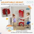 thumbnail image 5 of Qaba Kids Basketball Hoop, Adjustable Height 4.4-5 ft Basketball Goal 5 in 1 with Soccer, Golf, Ring Toss, Throw Ball Game Set, for Indoor Use, Red, 5 of 9