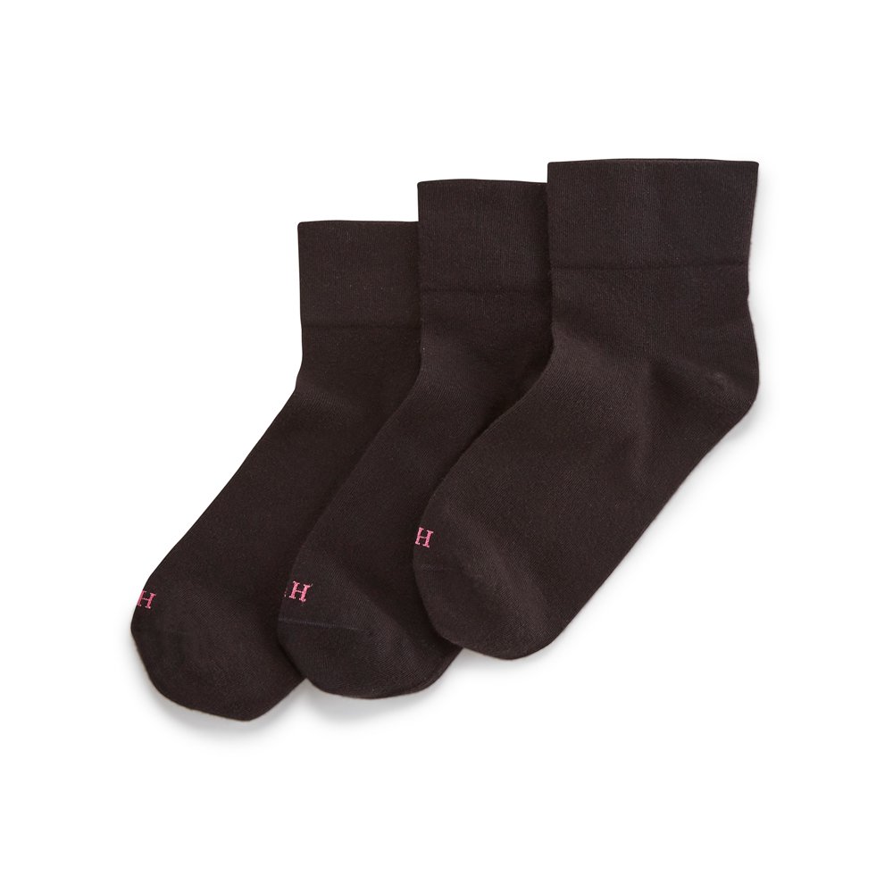 Hue HUE Womens Cotton Body Ankle Socks 3Pack Style20738 Walmart