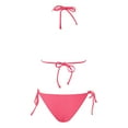 thumbnail image 4 of yueewhu Triangle Bikini Set for Women Rave Outfits Body Chain Halter Top String Strap Bottom Sexy Bathing Swimsuits (Hot Pink, S), 4 of 9