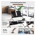 Sentado Reception Seating 2 Seat Reception Chair with Arms Matte Black Waiting Room Furniture ...