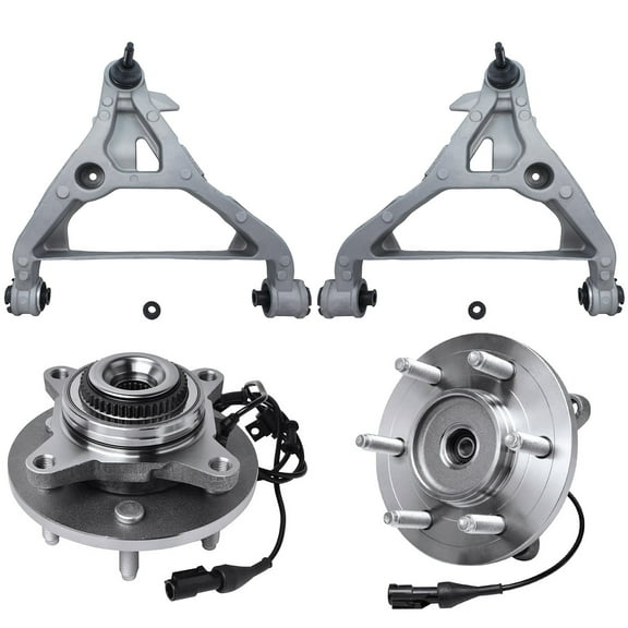 Detroit Axle - 4PC Front Lower Control Arm & Ball Joint   Front Wheel Hub & Bearings for 2003 2004 2005 2006 Lincoln Navigator/Ford Expedition 4WD 4x4