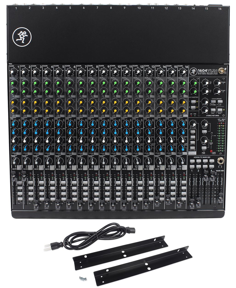 Mackie 1604VLZ4 16-Channel Analog 4-Bus Mixer+Audio Technica ATM510 Mic+Bag