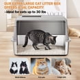 thumbnail image 4 of Furrbby Covered Cat Litter Boxes, Large High Side Stainless Litter Box Grey, 4 of 10