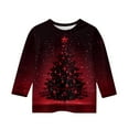 thumbnail image 4 of Grblisyd Cute Tops for Girls 3/4 Sleeve Christmas Shirts Shiny Xmas Tree Print Cute Graphic Shirts T Shirts Kids 10-12 Years Kids Clothes Deep Red 150, 4 of 5