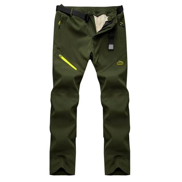 Pantalones de senderismo desmontables con forro polar para exteriores para hombres y mujeres, pantalones de esquí cálidos de lana de cordero gruesa impermeables para invierno