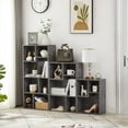 thumbnail image 4 of VECELO 2-Tier Bookcase with Storage Shelves, 21.3" Modern Bookshelf for Organizer Display Stand Home Office, Vertical or Horizontal, Gray, 4 of 8
