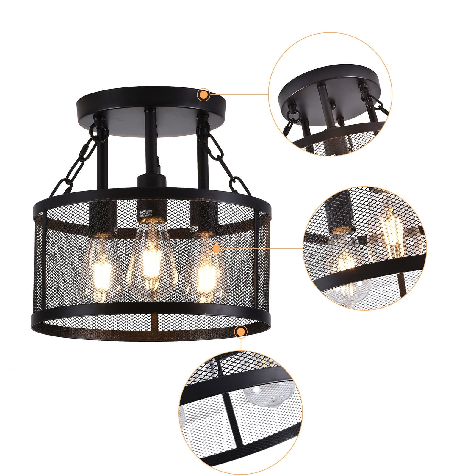 Modern Black Ceiling Mount Light Fixture Ceiling Light for Hallway Bedroom Kitchen Ceiling Light Fixture