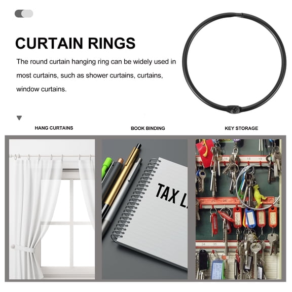 MEIBUTYUP 12-Pack Metal Circular Curtain with Flexible Round Hooks for Drapes and Window Treatments