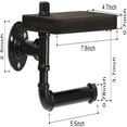 thumbnail image 5 of Toilet Paper Holder with Wood Cast Iron Pipe for Bathroom,Washroom, 5 of 5