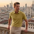 thumbnail image 6 of Polo Shirts for Men Stylish Collared Short Sleeve Ice Silk Top Fitness Moisture Wicking Quick Dry Work Blouse, L, 6 of 9