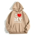 thumbnail image 2 of WEAIXIMIUNG Sweat à Demi-Zip pour Femmes Sans Capuche Saint-Valentin Adulte Manches Longues Imprimé Graphique Sweat à Capuche Pull Chandails en Molleton à Cordon, 2 of 4