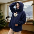 thumbnail image 2 of Pet Care Hoodie Long Sleeve Warm Fleece Fall Winter Pullover Sweatshirt with Dog Cat Pouch for Outdoor Walking, 2 of 9