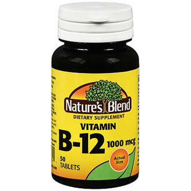 Informeer Concessie insect Nature's Blend Vitamin B12 Tablets, 1000 mcg, 50 Count - Walmart.com