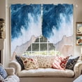 thumbnail image 2 of Blue Ocean Swag Valances for Windows 2 Pack Wave Beach Abstract Seaside Scenery Nature Swag Kitchen Curtains 36 Inches Long Rod Pocket Short Window Treatment for Kitchen Bathroom 36"x36", 2 of 8