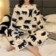 thumbnail image 4 of Conjunto de pijama de manga larga con estampado de Panda para mujer, ropa de dormir cálida, suave, Coral, para Otoño e Invierno, 4 of 4