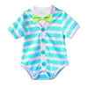 Noahs Boytique Baby Boy Clothes Cardigan Outfit 3 Piece Set Aqua Blue and White with Lime Bow Tie 3-6 Months