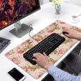 thumbnail image 2 of Long Mouse Pads for Desk,Pioneer Flower Floral Print Pattern Desk Mats on Top Of Desks, Desk Mouse Pad Extra Large with 3mm Non-Slip Base and Stitched Edge for Gaming,Office,Work,Home 31.5"x15.7", 2 of 6