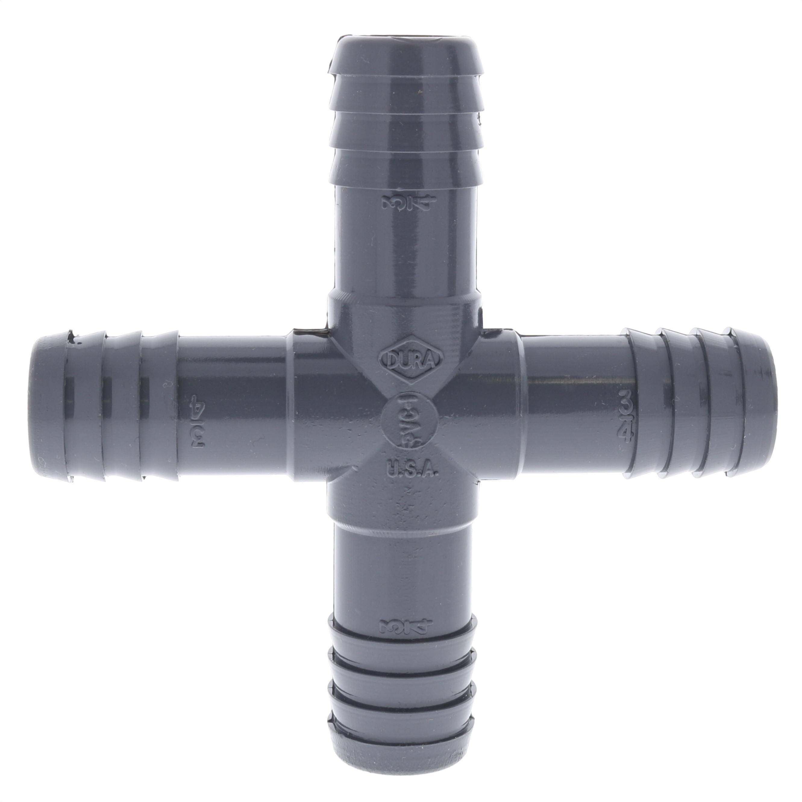 Barbed 3/4" Tubing Cross for Drip Irrigation Systems