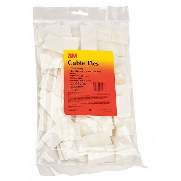 3m Cable Tie Base,4 Way,Natural,PK500 CTB1X1NTA-C
