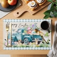 thumbnail image 2 of Easter Placemats Set of 4 Blue Plaid Truck Eggs Bunny Spring Floral Gnomes Rustic Place Mats Indoor Wipeable Table Mats Washable Dining Table Placemats for Kitchen Holiday Party Home Decor 13x19 Inch, 2 of 9