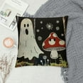 thumbnail image 2 of Qinduosi Halloween Pillow Covers Halloween Ghosts Mushroom Decor Pillowcase Black Holiday Farmhouse Throw Pillows Indoor Outdoor Couch Cushion Case for Home Sofa Decorations White, 2 of 5