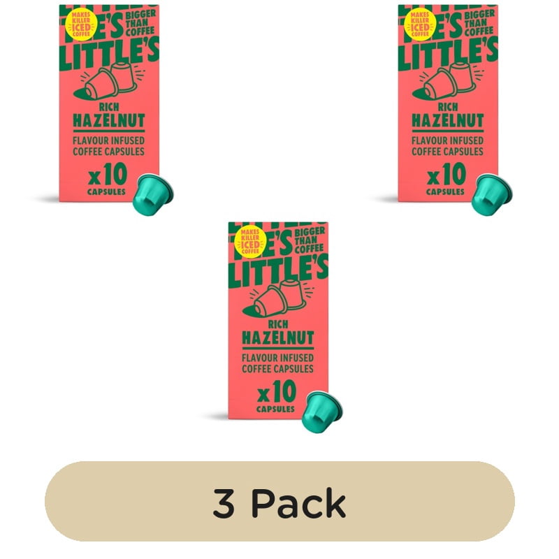 Little's Rich Hazelnut Nespresso Compatible Capsules, 10 pods per pack, British Import (Pack of 3)