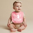 thumbnail image 4 of Babero para Bebé Aiden's Corner Mi Primer Cumpleaños Algodón Rosa, 4 of 8