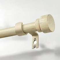 Yokila Vintage Beige Curtain Rod for Windows 16 to 144 Inches 1" Diameter vintage Decorative Heavy Duty Window Curtain Rod Adjustable with Solid Finials for Living Room Bedroom Outdoor Kitchen