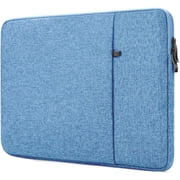 15.6 inch Laptop Sleeve Case, Shockproof Protective Computer Sleeve Cover with Accessories Pocket, Water Resistant Carrying Laptop Bag Compatible for MacBook Dell HP Acer Asus Lenovo, Light Blue
