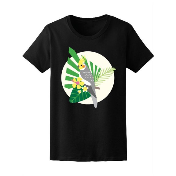 Amazing Floral Tropical Cockatoo T-Shirt Women -Image by Shutterstock, Female x-Large