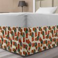 thumbnail image 1 of Ethnic Bed Skirt, Image of Colorful Hand Knitted Christmas Socks in Continuous Pattern, Elastic Bedskirt Dust Ruffle Wrap Around for Bedding Decor, 4 Sizes, Eggshell and Multicolor, by Ambesonne, 1 of 2