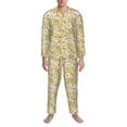 thumbnail image 3 of Balery Cute Sunflower Pijama para Hombre de Dos Piezas con Manga Larga, Conjunto de Dormir y Descanso Suave con Bolsillos-Large, 3 of 7