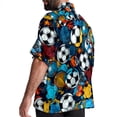 thumbnail image 3 of Football Men's Short Sleeve Hawaiian Shirt, Casual Printed Button Down Beach Tops for Summer, Spread Collar Mens Shirts Unisex, 3 of 6