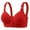 Red, variant on Front Closure Bras for Women Adjustable Strap Wireless Side Support Thin Cup Minimizer Bra