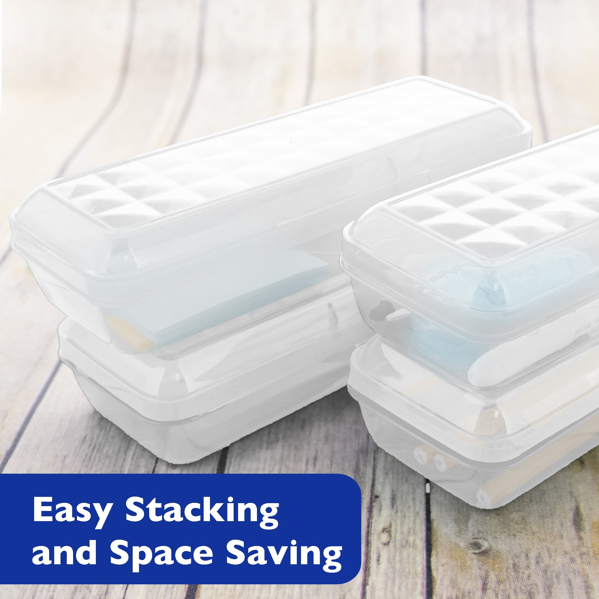 BAZIC Plastic Pencil Case 8" Storage Box, Clear Color, Translucent Organizer, 24-Pack