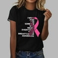 thumbnail image 2 of Alkepwun Breast Cancer Printed Shirts for Women Sunflower Pink Ribbons T-Shirt Breast Cancer Awareness Tee Tops, 2 of 4