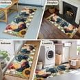 thumbnail image 5 of 2'x6' Rug Runners for Hallways Kitchen, Vintage Rooster Non Slip Entryway Beside Floor Carpet Runner, Yellow Sunflower Watercolor Animals Washable Laundry Room Bedroom Throw Rugs Mat for Family Pet, 5 of 8