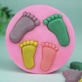 thumbnail image 3 of Silicone 3D Baby Foot Fondant Mold - DIY Baking Mould for Sugarcraft Cake - Baby Shower Cake Topper Decoration, 3 of 6