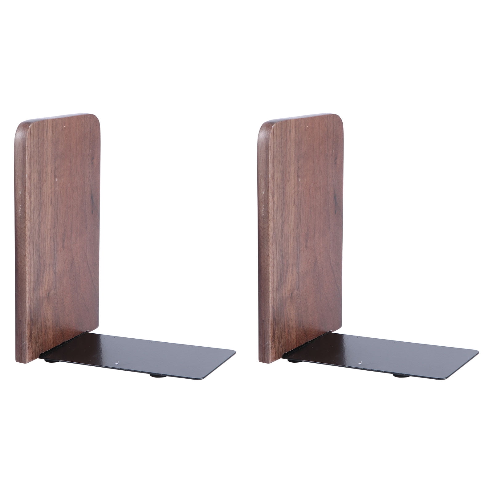 RENACLIPY Wooden Bookends Set of 2 Decorative and Sturdy Book Holders for Home Office Study Room Shelves and Desk Organization