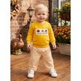 thumbnail image 3 of RUINIXCW Toddler Baby Boy Girl Thanksgiving Outfit Baby Christening Fall Winter Clothes God is Great God is Good Letters Long Sleeve Sweatshirt and Plaid Pants Set, 3 of 9
