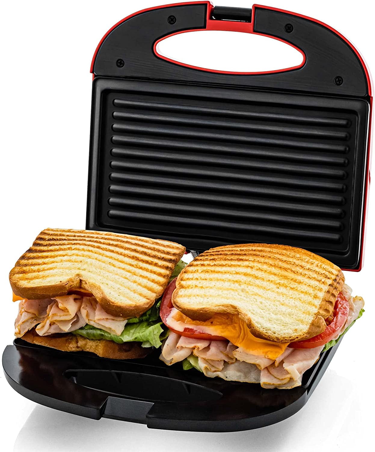 Sandwich Maker, 750W Panini Press Toaster with Non-stick Plates,LED  Indicator Lights, Cool Touch Handle, Perfect for Breakfast Grilled Cheese  Egg Bacon, 2 Slice 