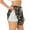 White, variant on Cigar Pattern Women's Athletic Shorts High Waisted Running Shorts with Liner Pockets Gym Elastic Workout Shorts-Large