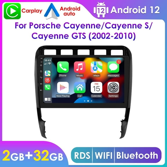 For 2002-2010 Porsche Cayenne Apple Carplay Android 12 GPS Navigation 9" Car Stereo Radio Player