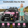 thumbnail image 6 of 12V Kids Ride On Truck Car with Parent Remote Control, Electric Vehicle for Toddlers,Bluetooth, 3 Speeds,Pink, 6 of 7