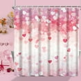 thumbnail image 2 of Valentines Shower Curtain, Sweet Pink Heart Shower Curtain Set with Hooks Waterproof Pink and White Bathroom Decor, 72x72 Inch, 2 of 6
