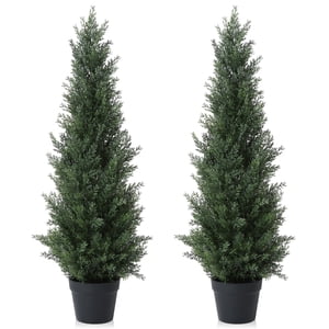 DR.Planzen Artificial Cedar Tree, 3 ft, 2-Pack, Green