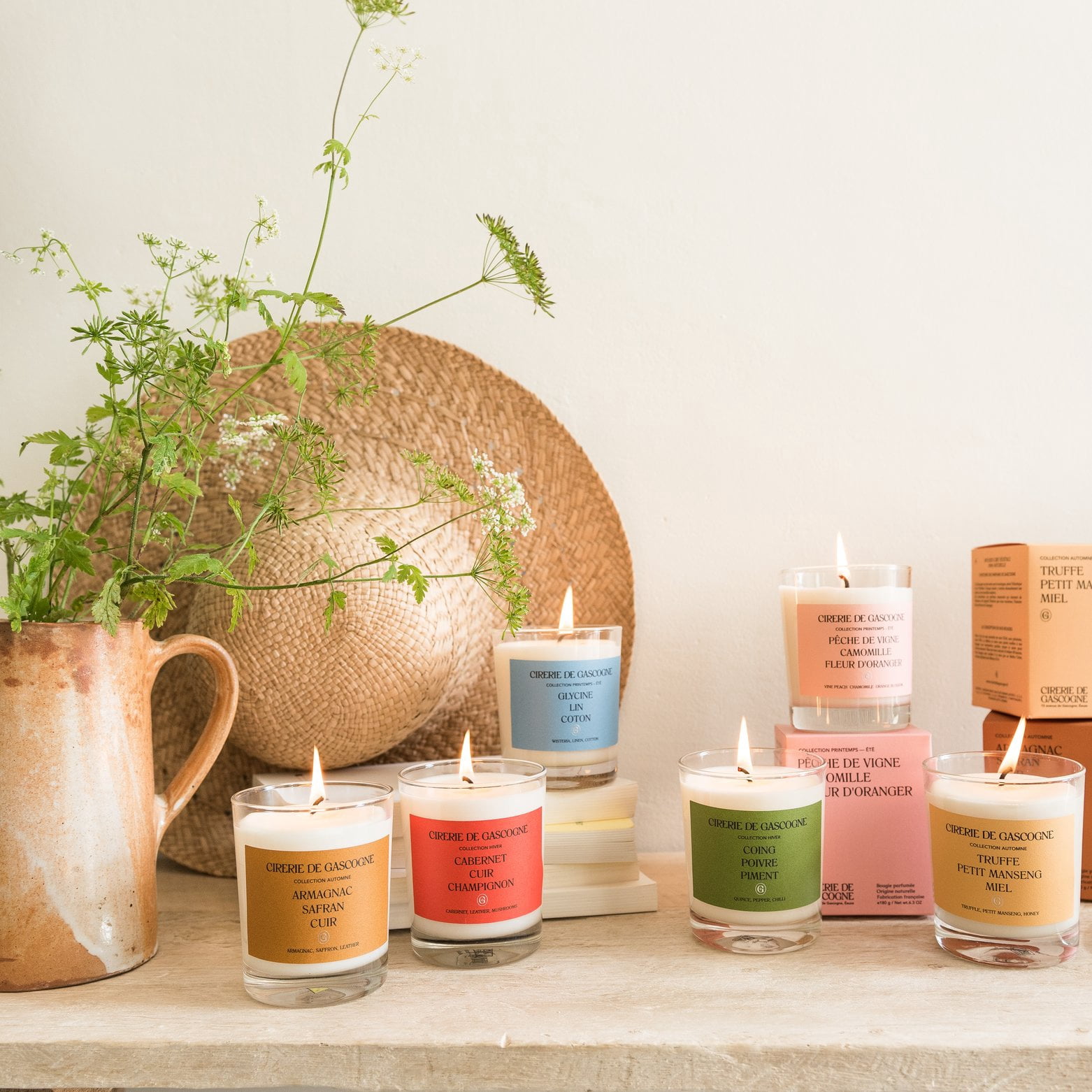 Cardamone, Coconut, Orange Blend Candle, Cirerie de Gascogne Scented Candle in Blue, Handmade Candle in Glass Jar Cardamone, Coco, Orange